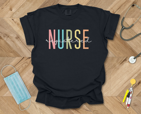 Colorful Registered Nurse T-shirt