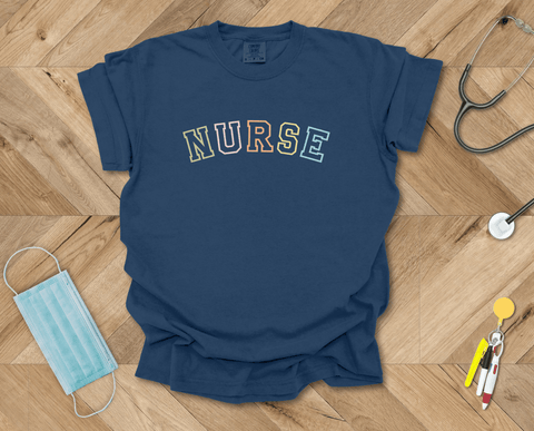 Varsity Colorful Nurse T-shirt