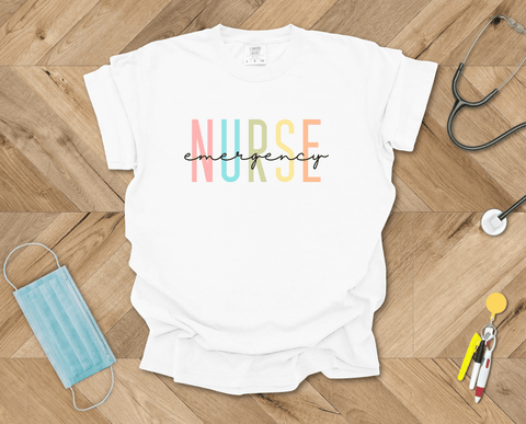 Colorful ER Nurse T-shirt