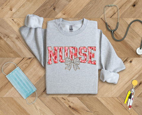 Coquette Brushstroke Nurse Crewneck Sweatshirt