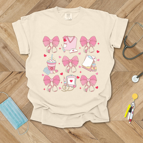 Coquette Valentine's Nurse T-Shirt