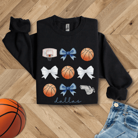 Coquette Dallas Basketball Crewneck Sweatshirt