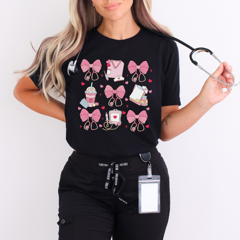 Coquette Valentine's Nurse T-Shirt