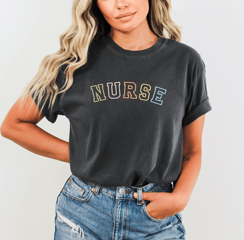 Varsity Colorful Nurse T-shirt